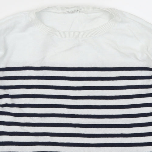 H&M Girls White Striped  Pullover Jumper Size 11-12 Years  - Blue