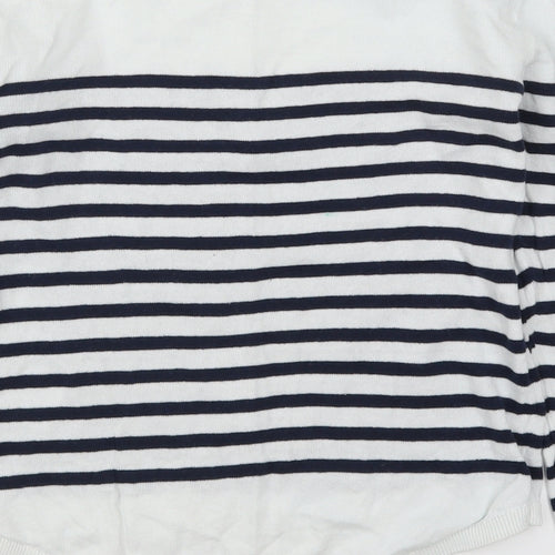 H&M Girls White Striped  Pullover Jumper Size 11-12 Years  - Blue