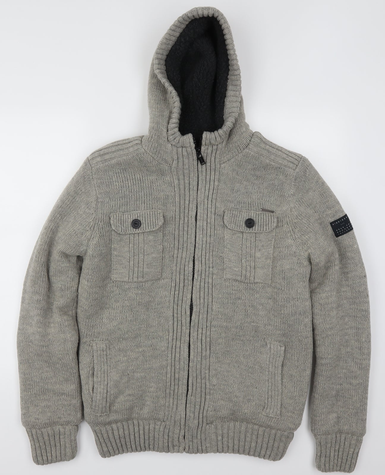 Dissident Mens Grey   Jacket Coatigan Size M