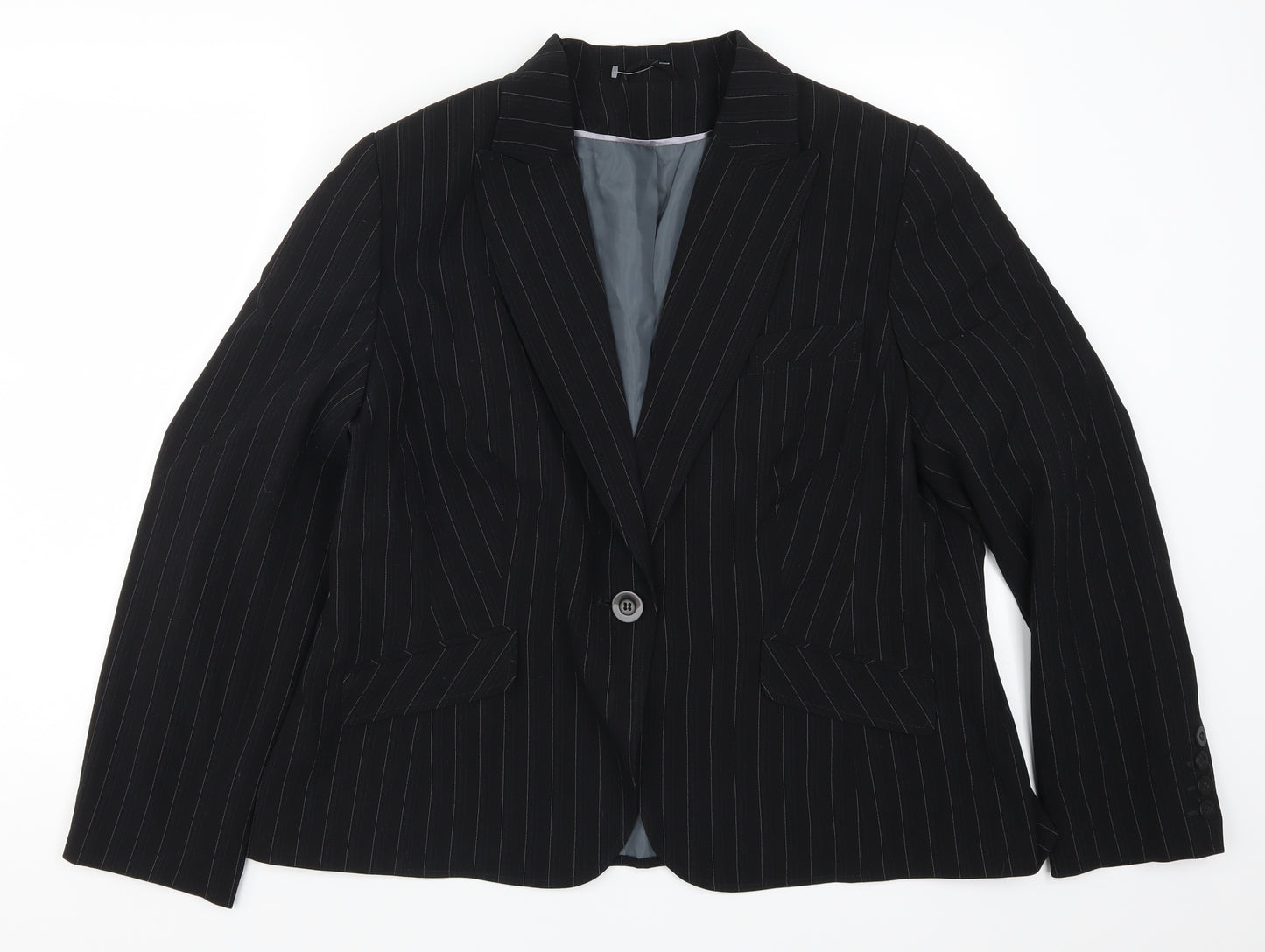 Dorothy Perkins Womens Black Striped  Jacket Suit Jacket Size 20