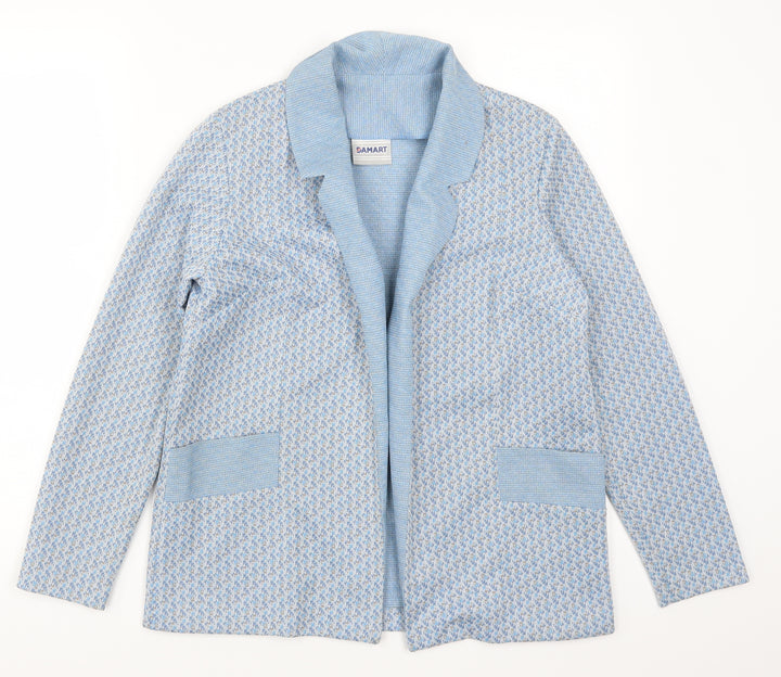Damart Womens Blue Geometric Jacket Size 14