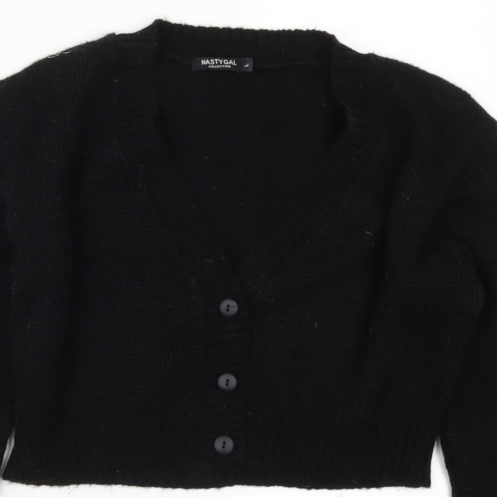 Nasty Gal Womens Black   Cardigan Jumper Size L