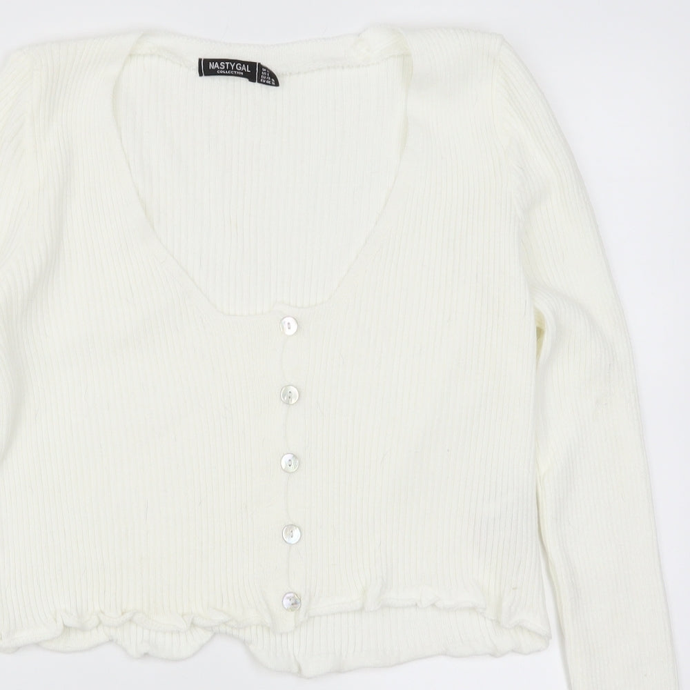 Nasty Gal Womens White   Cardigan Jumper Size 12