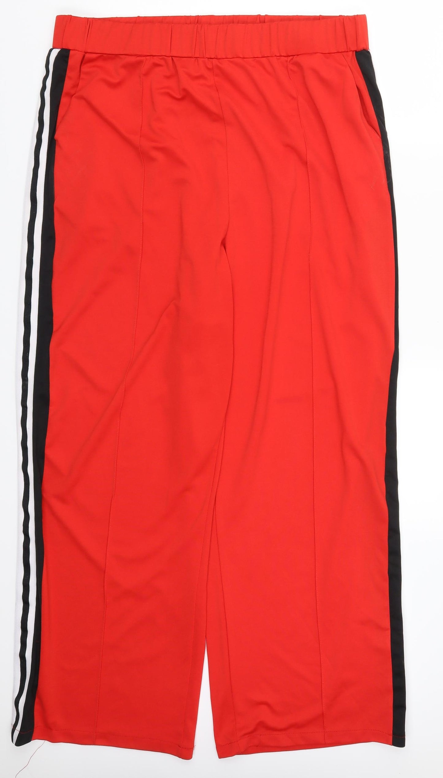 Boohoo Womens Red Striped  Trousers  Size 18 L29 in - Side Stripe