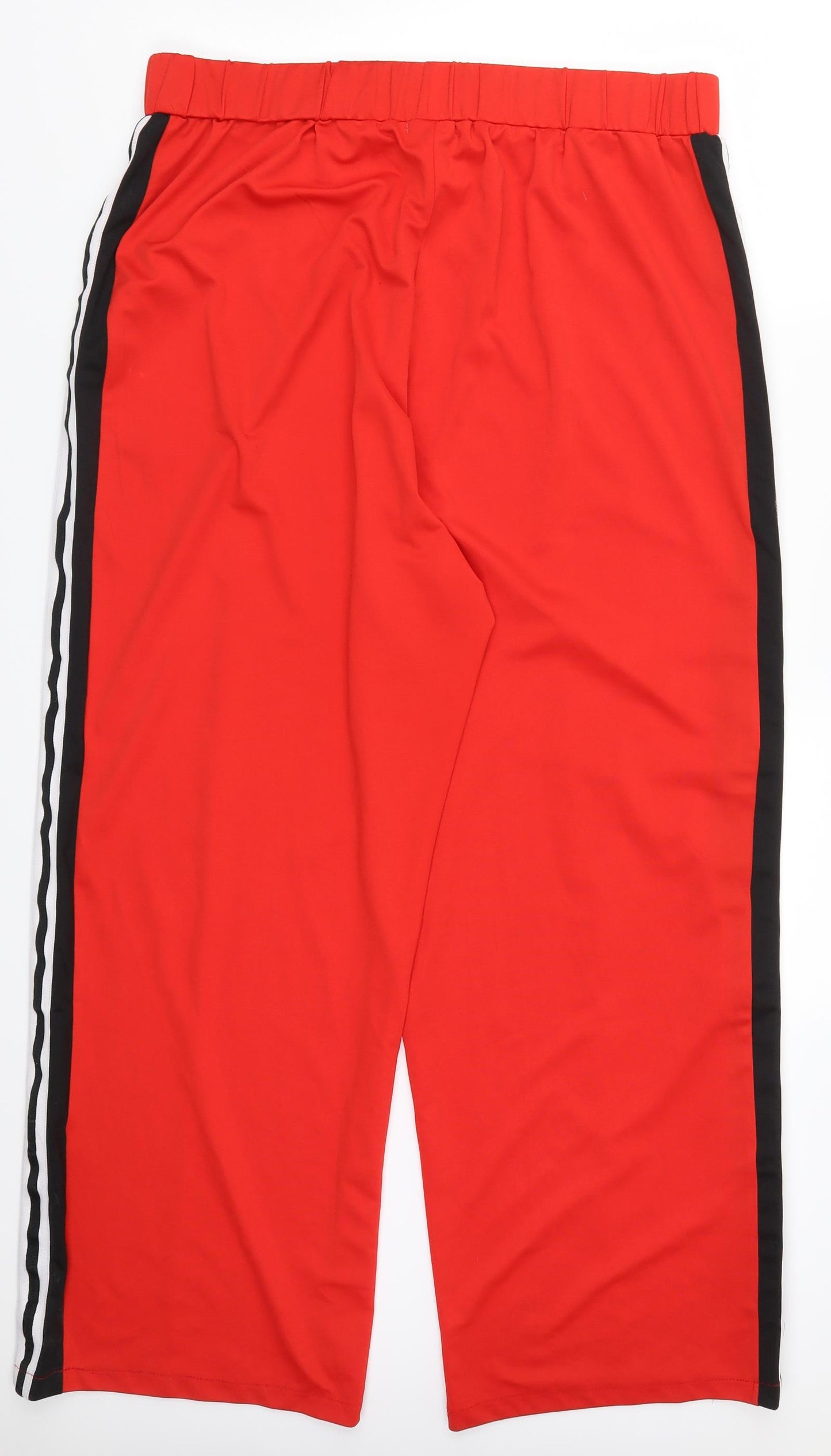 Boohoo Womens Red Striped  Trousers  Size 18 L29 in - Side Stripe
