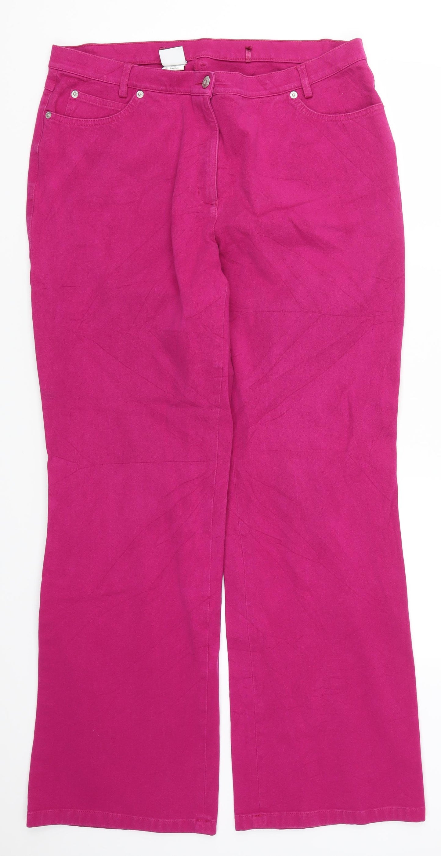 Madeleine Womens Pink  Denim Straight Jeans Size M L30 in