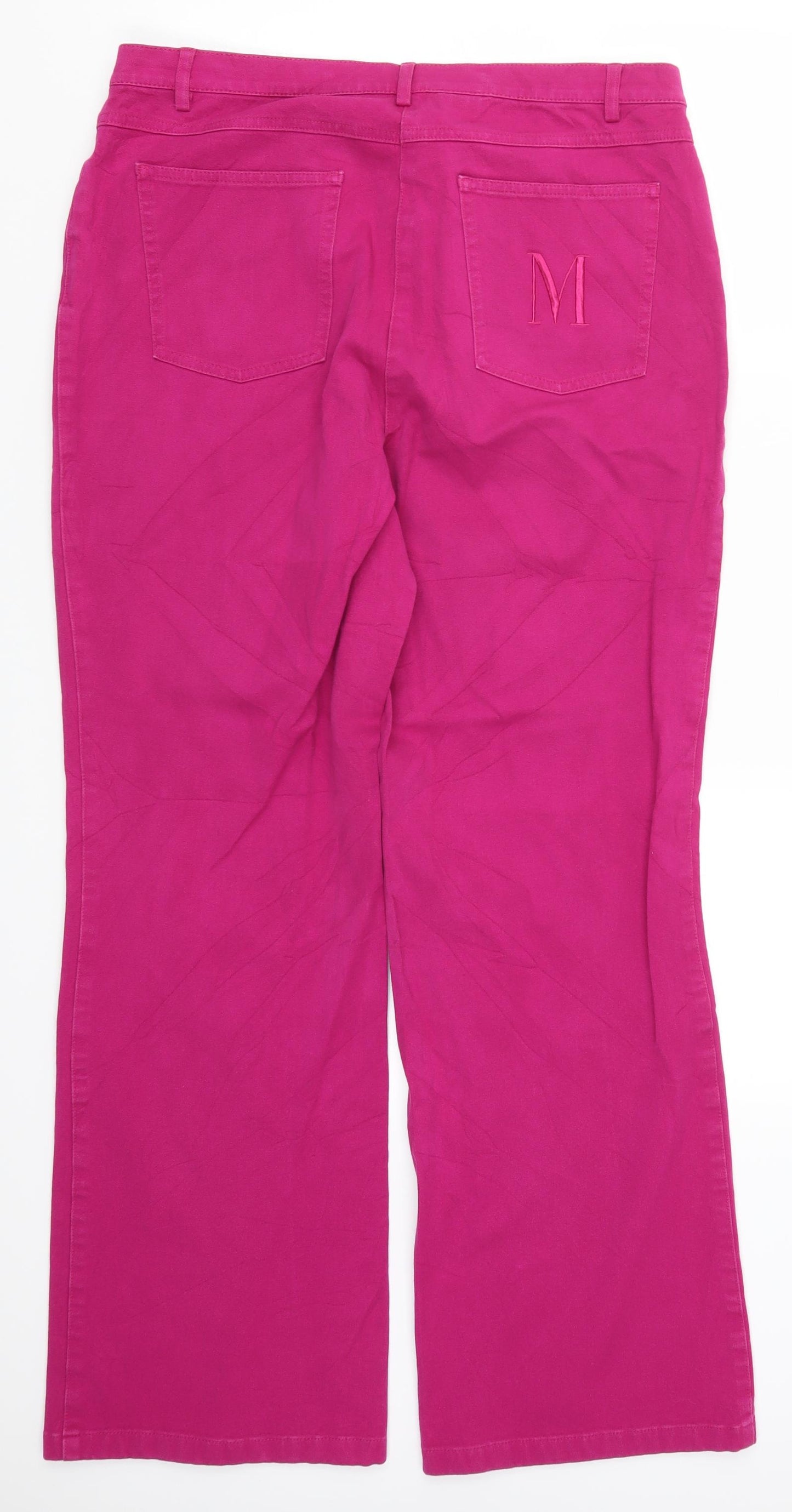 Madeleine Womens Pink  Denim Straight Jeans Size M L30 in