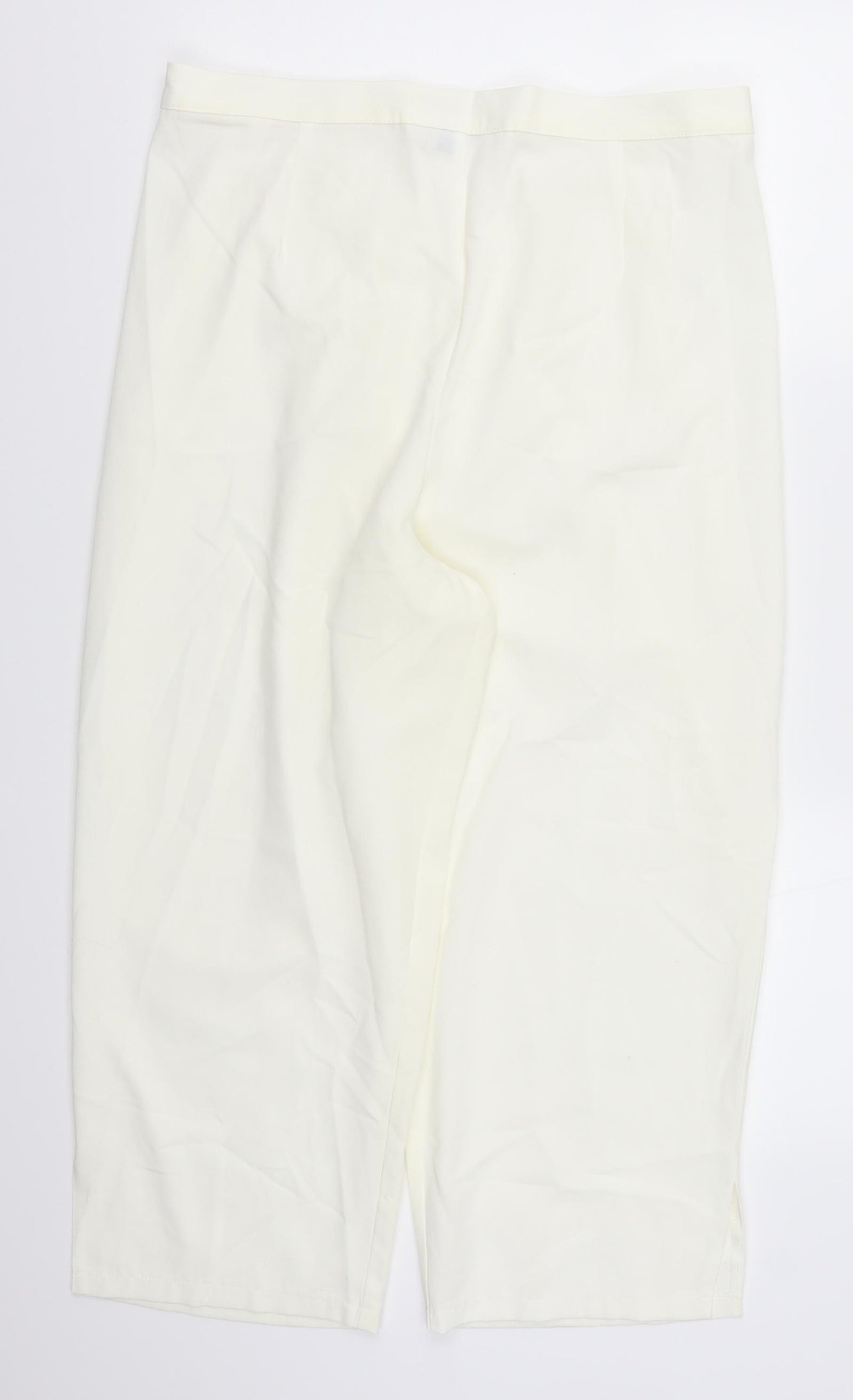 Mitsy Womens White   Cropped Trousers Size 22 L22 in