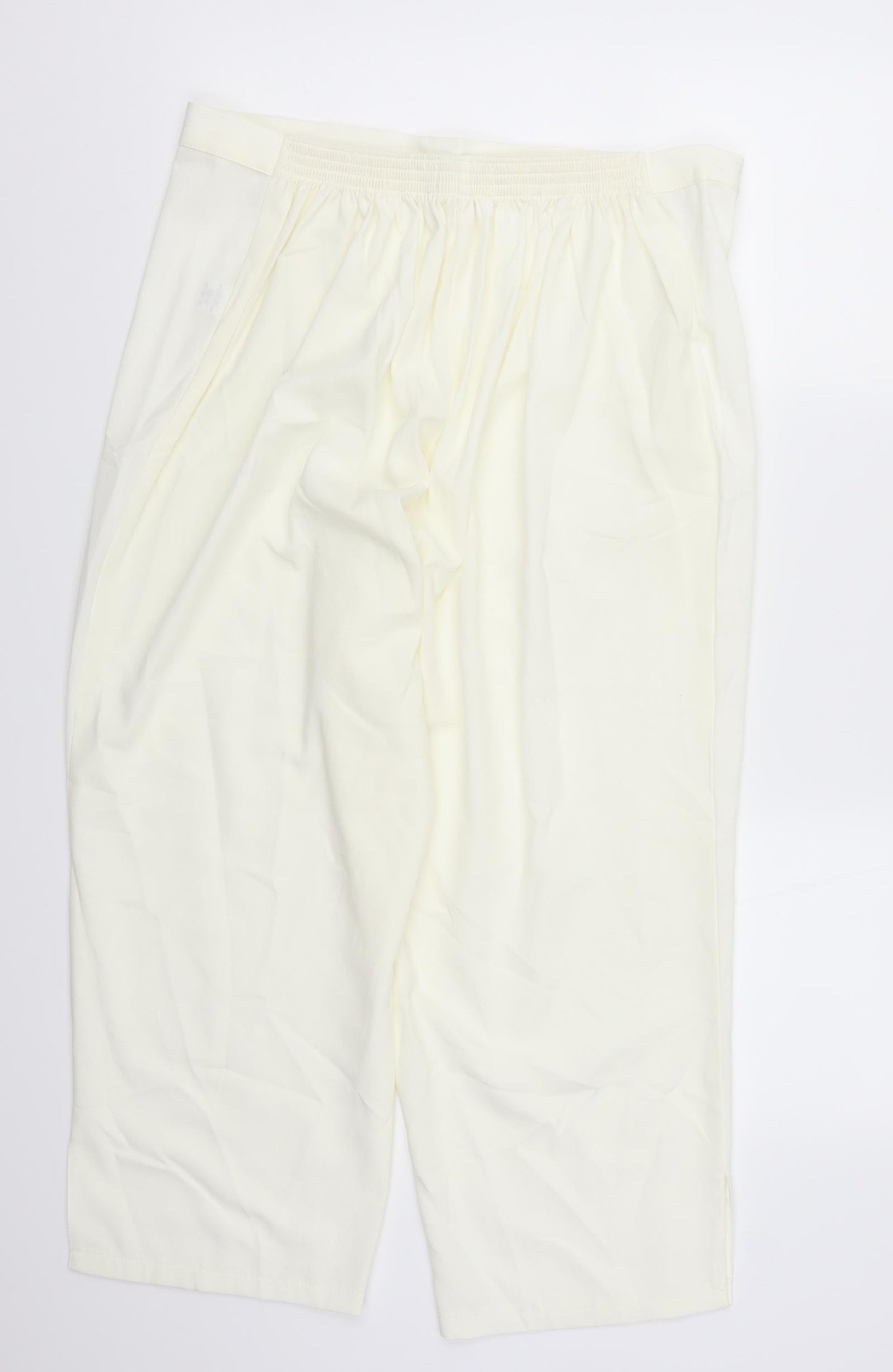 Mitsy Womens White   Cropped Trousers Size 22 L22 in