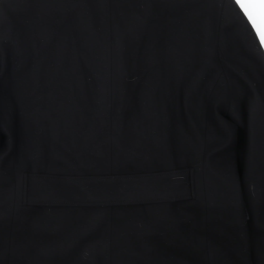 H&M Mens Black   Pea Coat Coat Size L