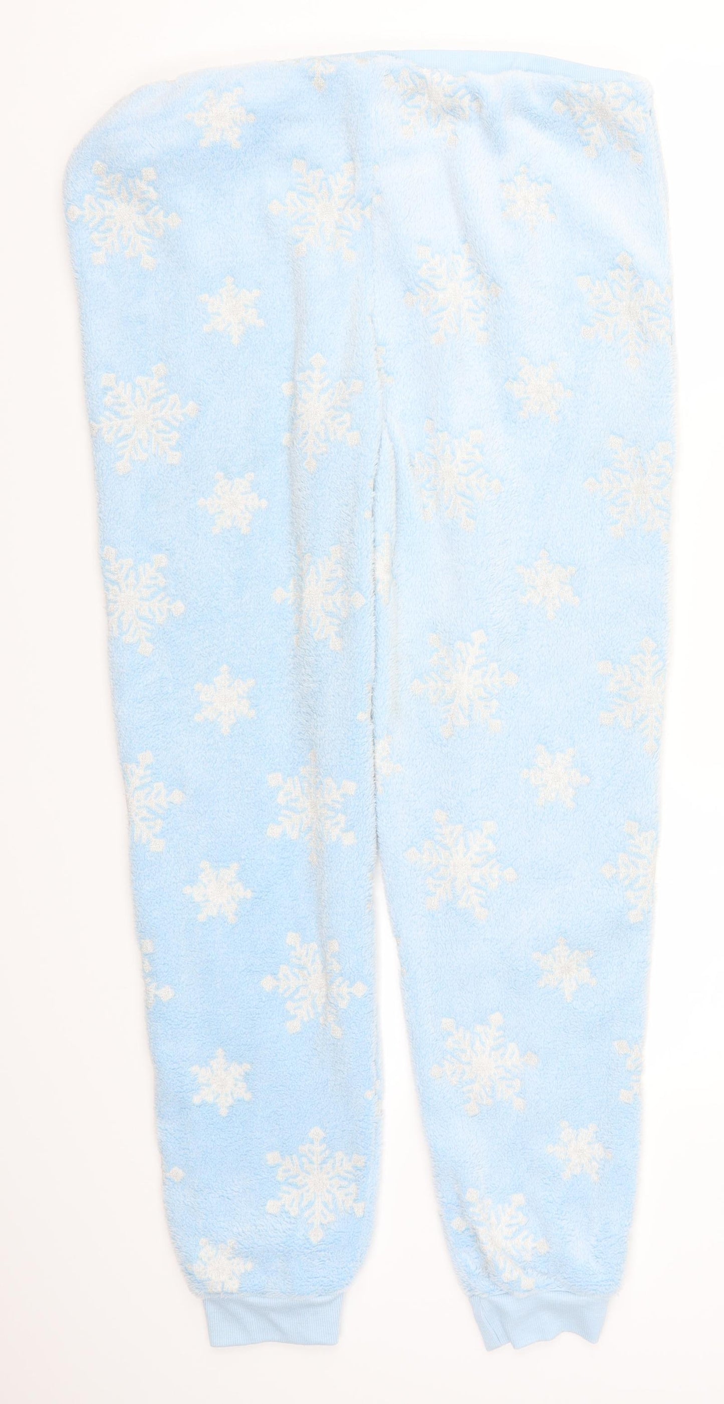 Primark Womens Blue Geometric  Trousers  Size 14 L28 in - Snowflake Loungewear