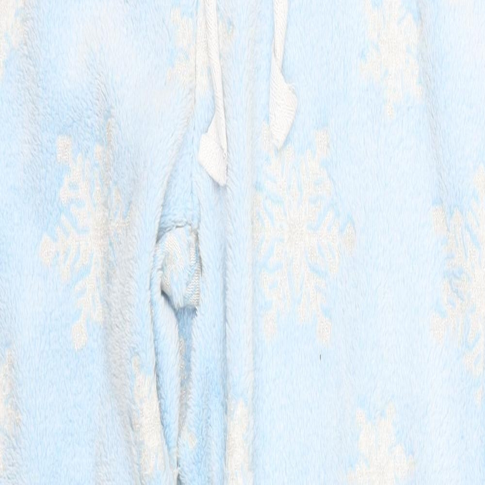 Primark Womens Blue Geometric  Trousers  Size 14 L28 in - Snowflake Loungewear