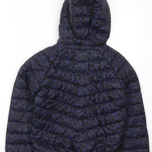 Marks and Spencer Girls Purple Animal Print  Basic Coat Coat Size 8-9 Years