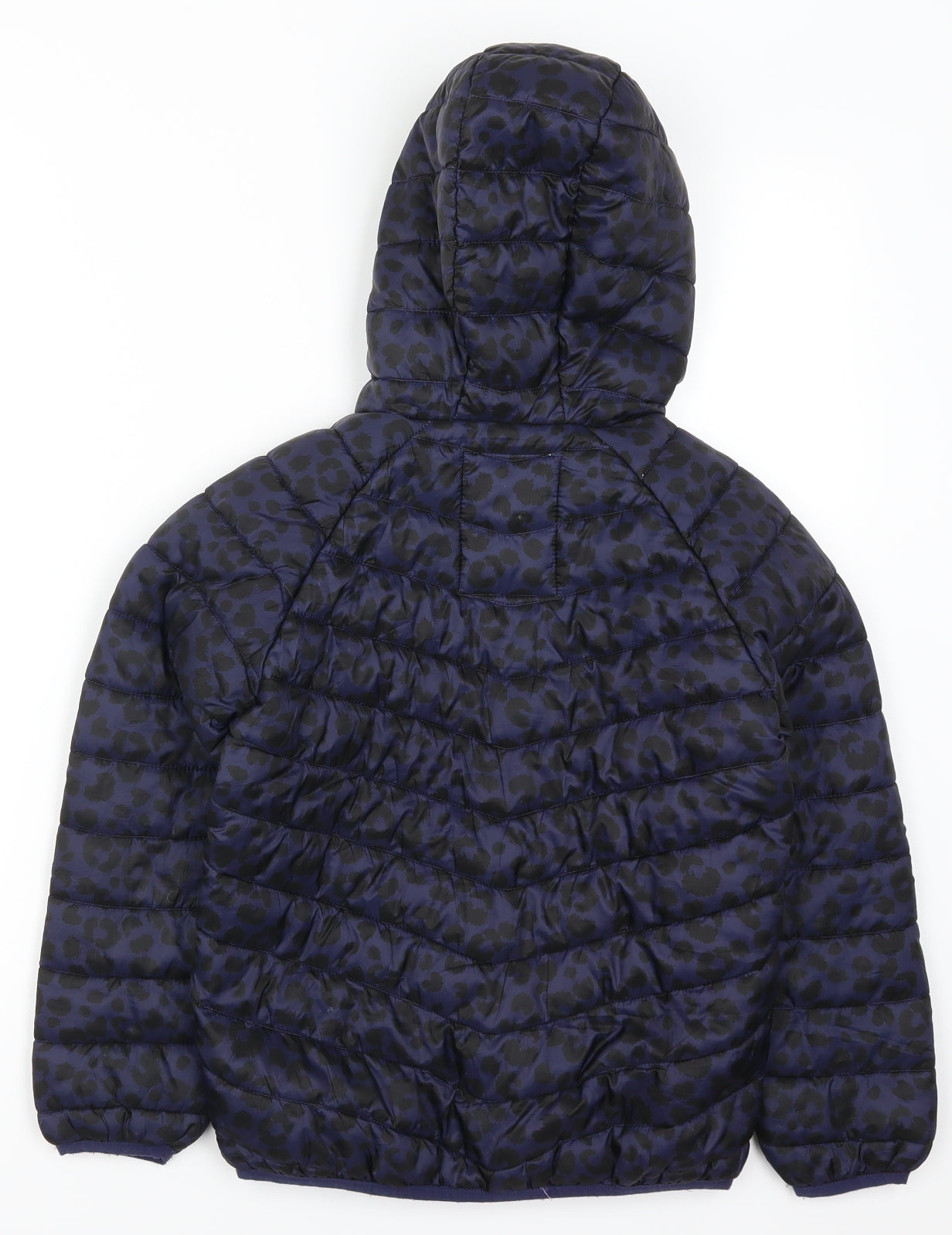 Marks and Spencer Girls Purple Animal Print  Basic Coat Coat Size 8-9 Years