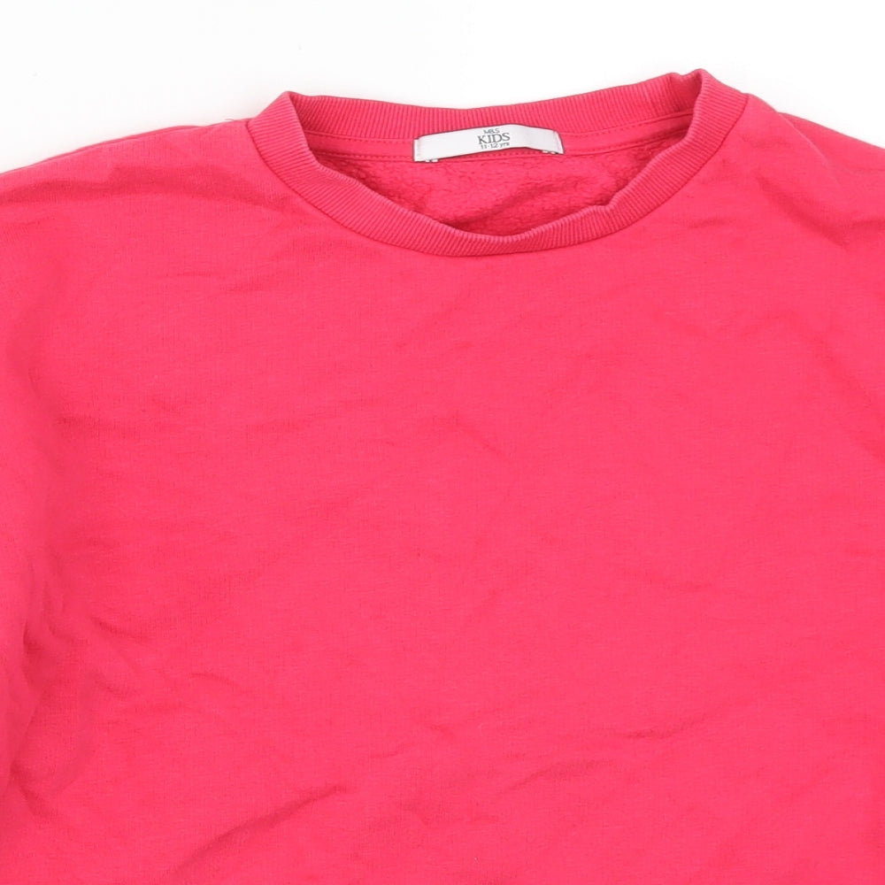 Marks and Spencer Girls Pink   Pullover Sweatshirt Size 11-12 Years