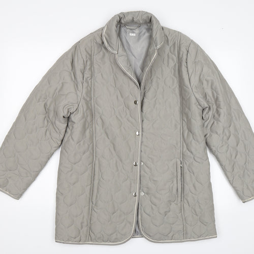 Gabriella Vicenga Womens Grey   Quilted Coat Size 10