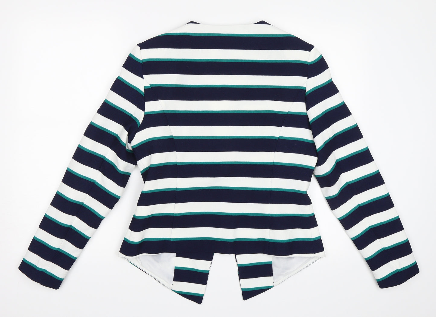 George Womens Blue Striped  Jacket Blazer Size 12