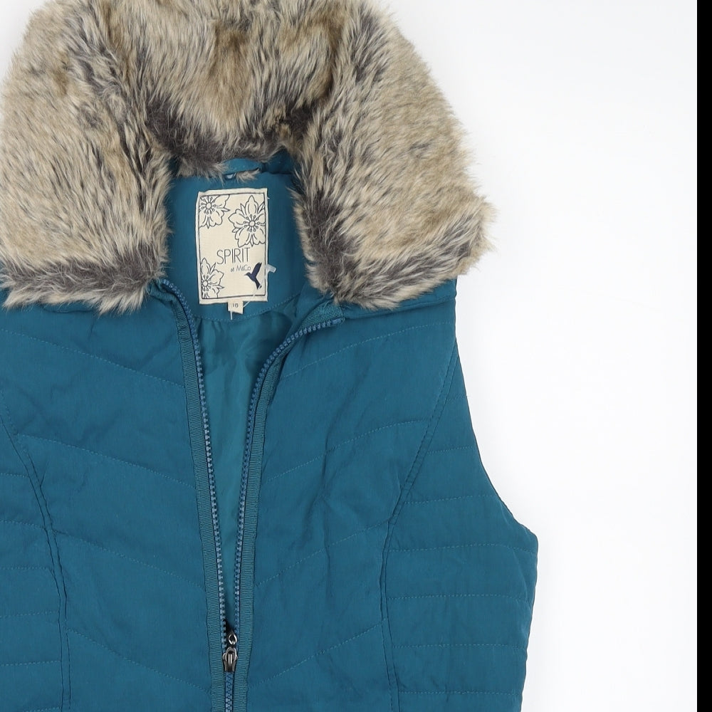 M&Co Womens Blue   Gilet Coat Size 10