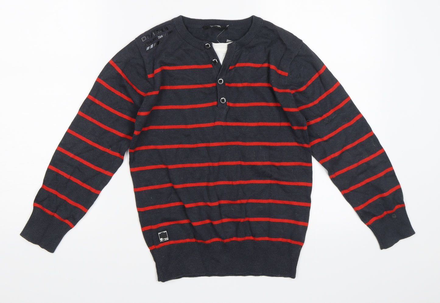 George Boys Grey Striped  Pullover Jumper Size 8-9 Years