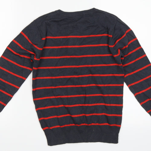 George Boys Grey Striped  Pullover Jumper Size 8-9 Years
