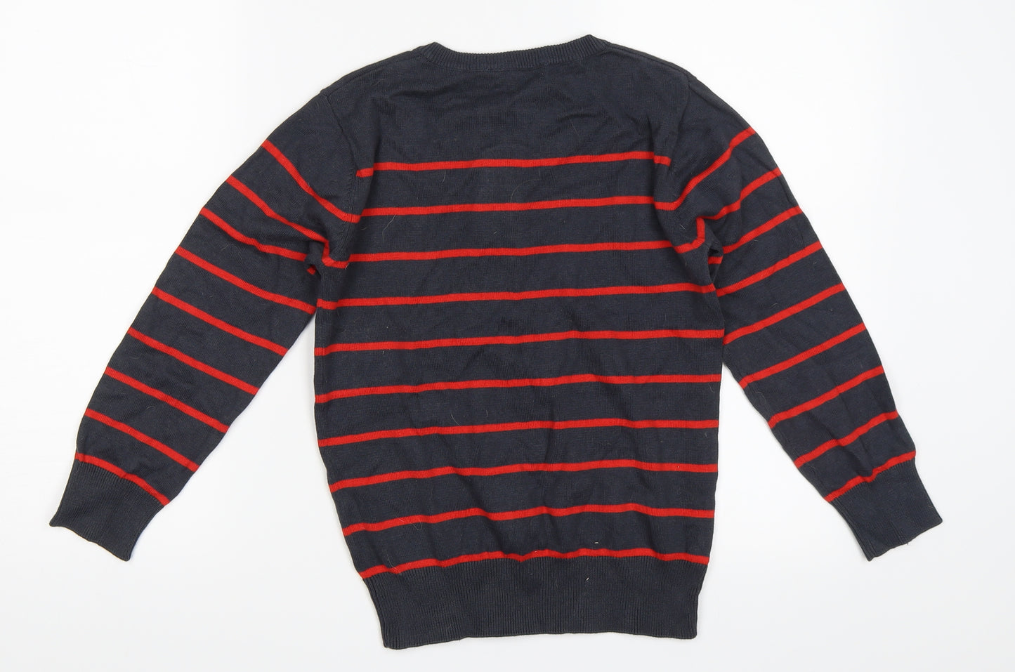 George Boys Grey Striped  Pullover Jumper Size 8-9 Years