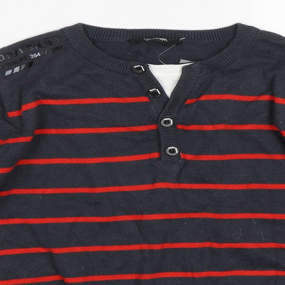 George Boys Grey Striped  Pullover Jumper Size 8-9 Years