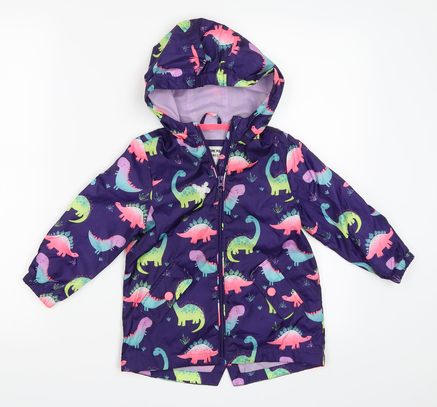Marks and Spencer Girls Purple   Rain Coat Coat Size 2-3 Years