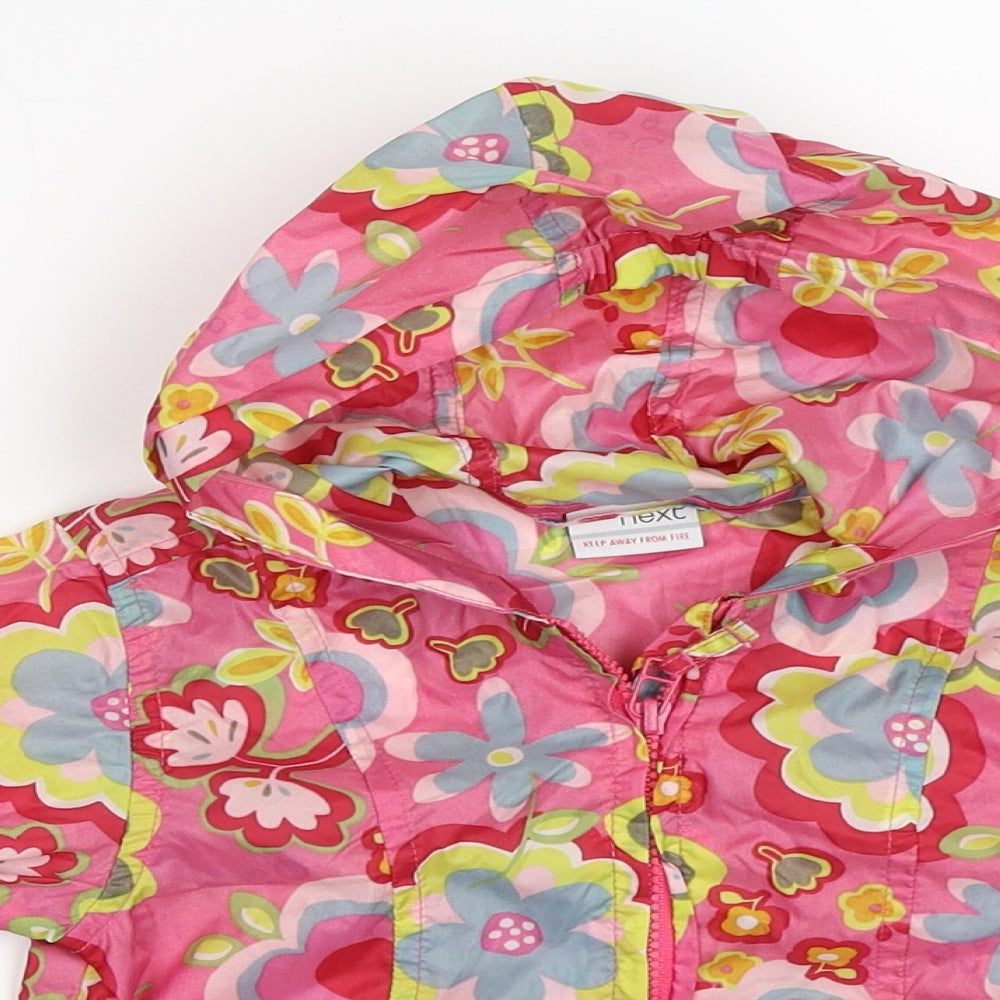 NEXT Girls Pink Floral  Rain Coat Coat Size 18-24 Months