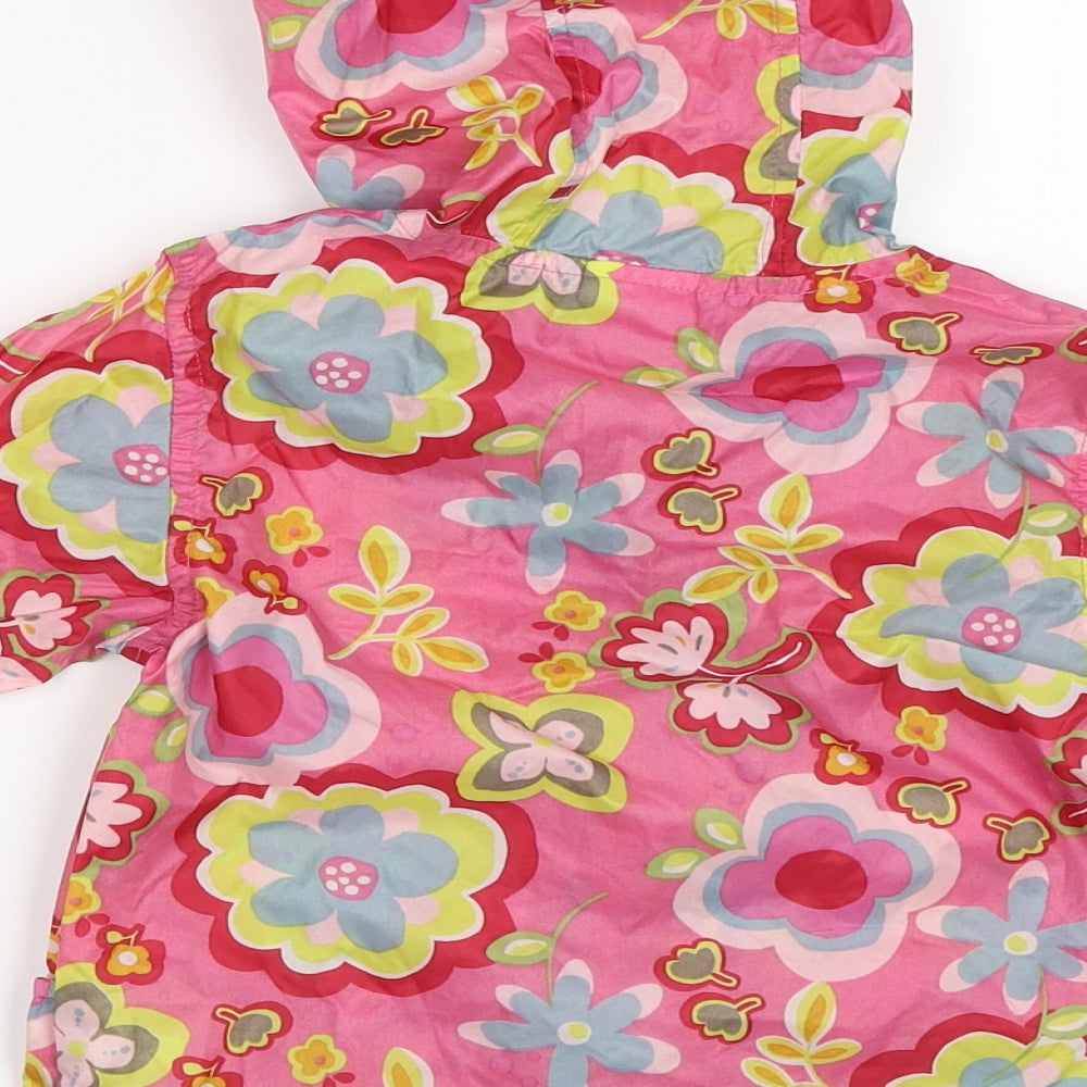 NEXT Girls Pink Floral  Rain Coat Coat Size 18-24 Months