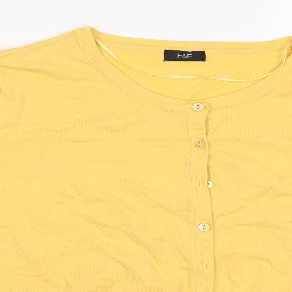 F&F Womens Yellow   Cardigan Jumper Size 20