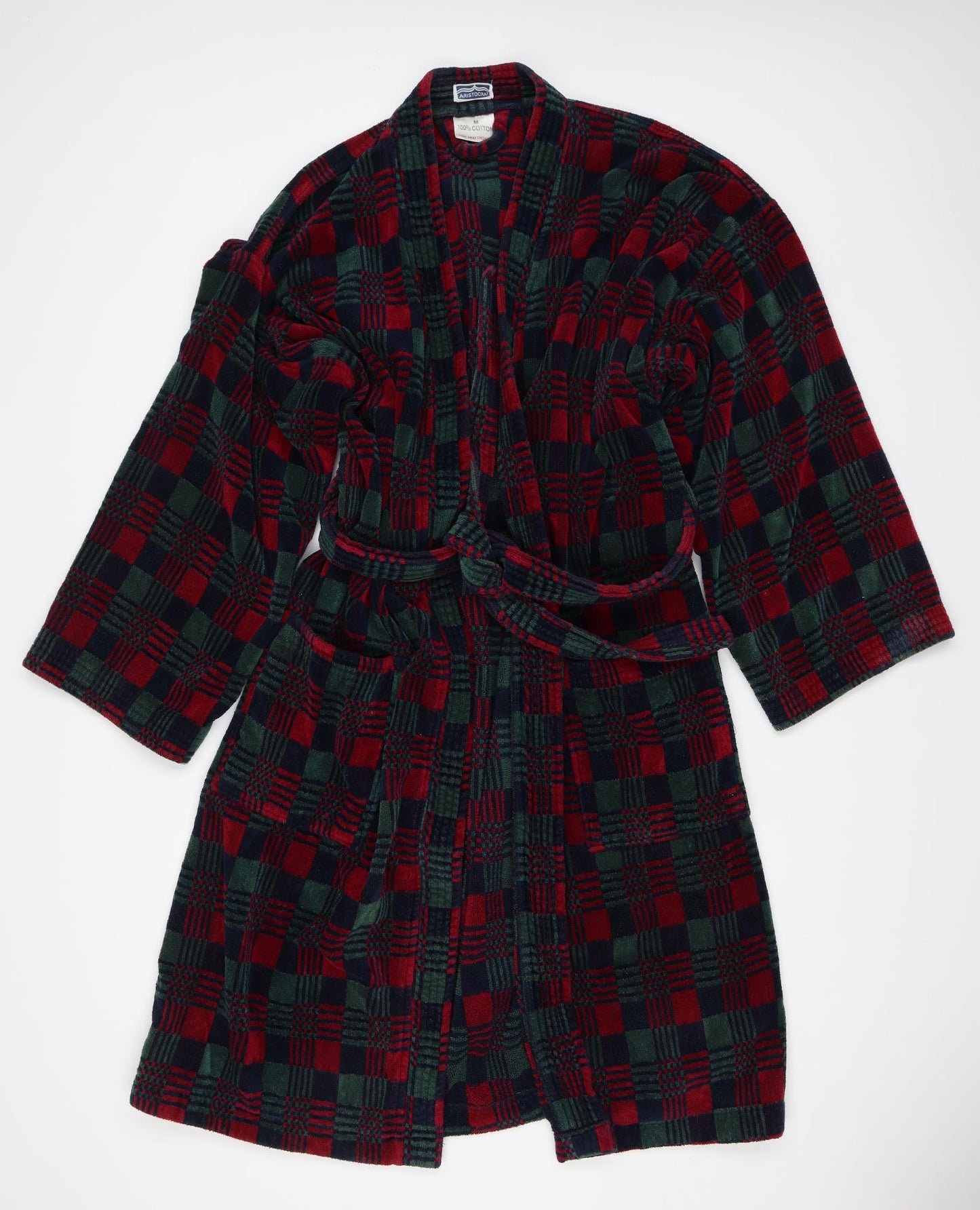 Aristocrat Mens Blue Check   Robe Size M  - dressing gown