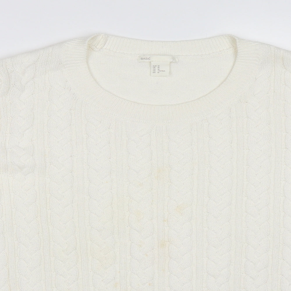 H&M Womens Ivory   Pullover Jumper Size M