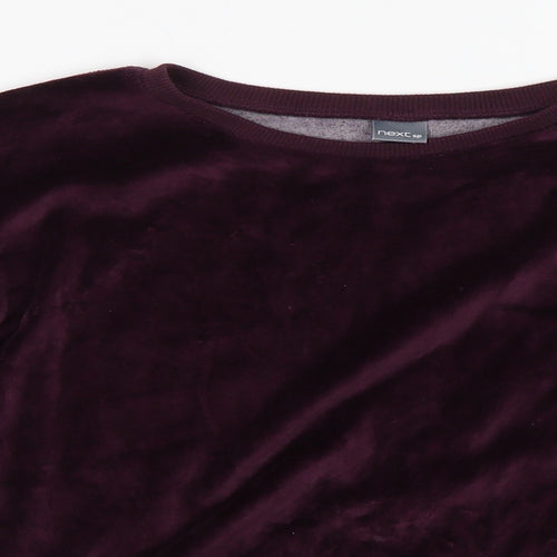 NEXT Girls Purple  Velour Pullover Sweatshirt Size 12 Years