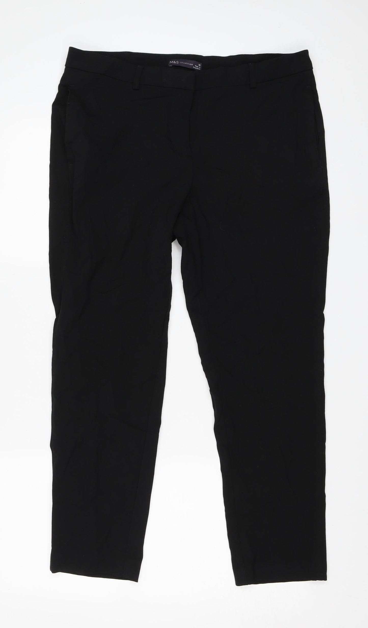 Marks and Spencer Womens Black   Trousers  Size 14 L26 in
