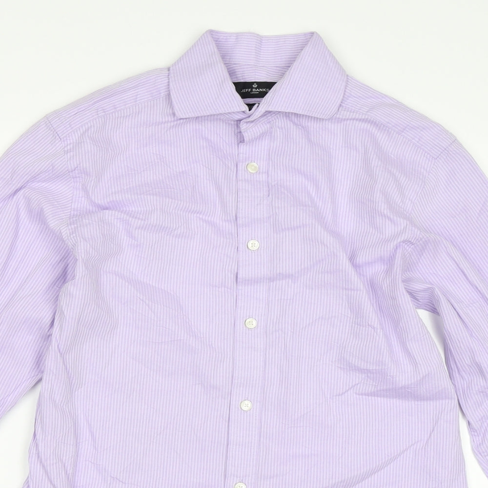 Jeff Banks Mens Purple    Dress Shirt Size 14.5