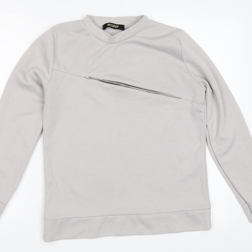 Misspap Womens Grey   Pullover Sweatshirt Size L