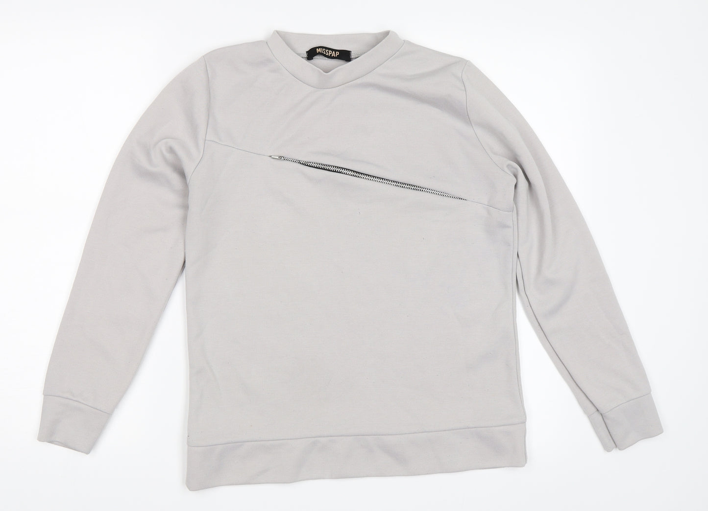 Misspap Womens Grey   Pullover Sweatshirt Size L