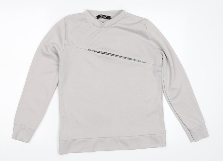 Misspap Womens Grey Pullover Sweatshirt Size L