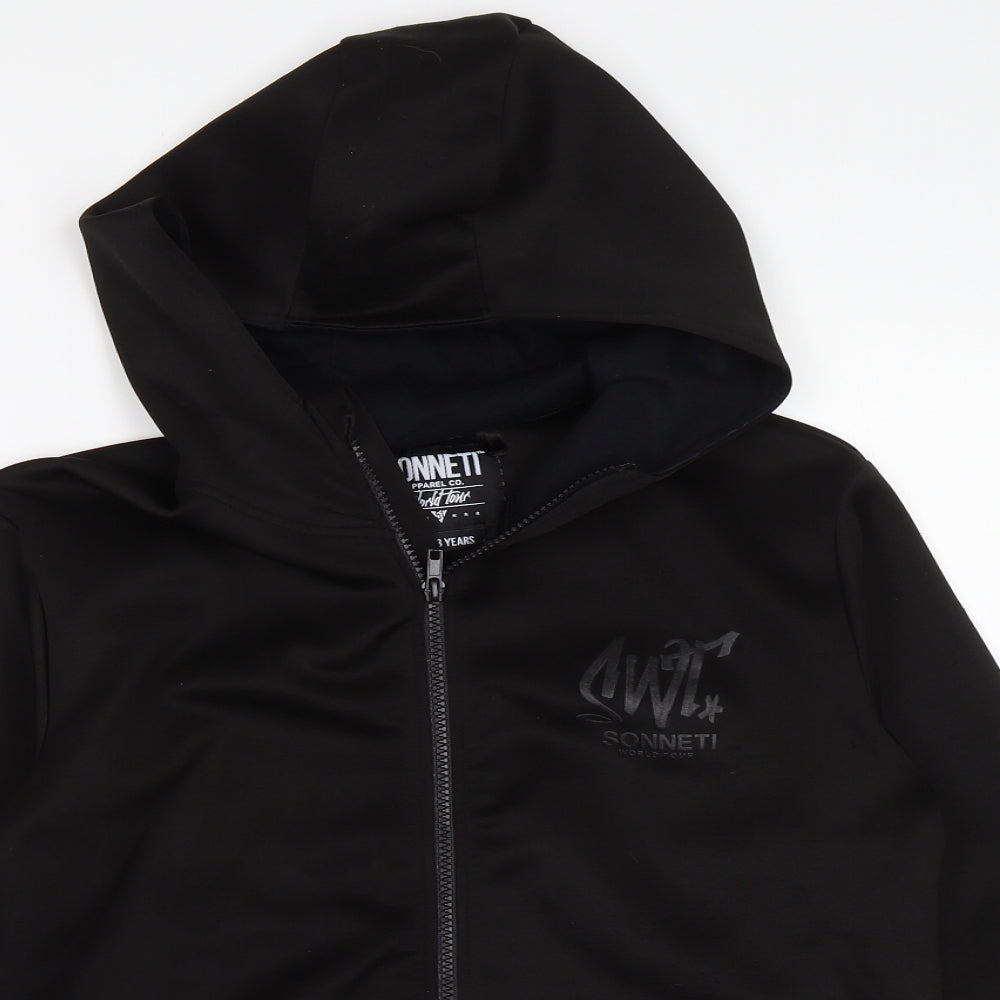 Sonneti Boys Black   Full Zip Hoodie Size 12-13 Years