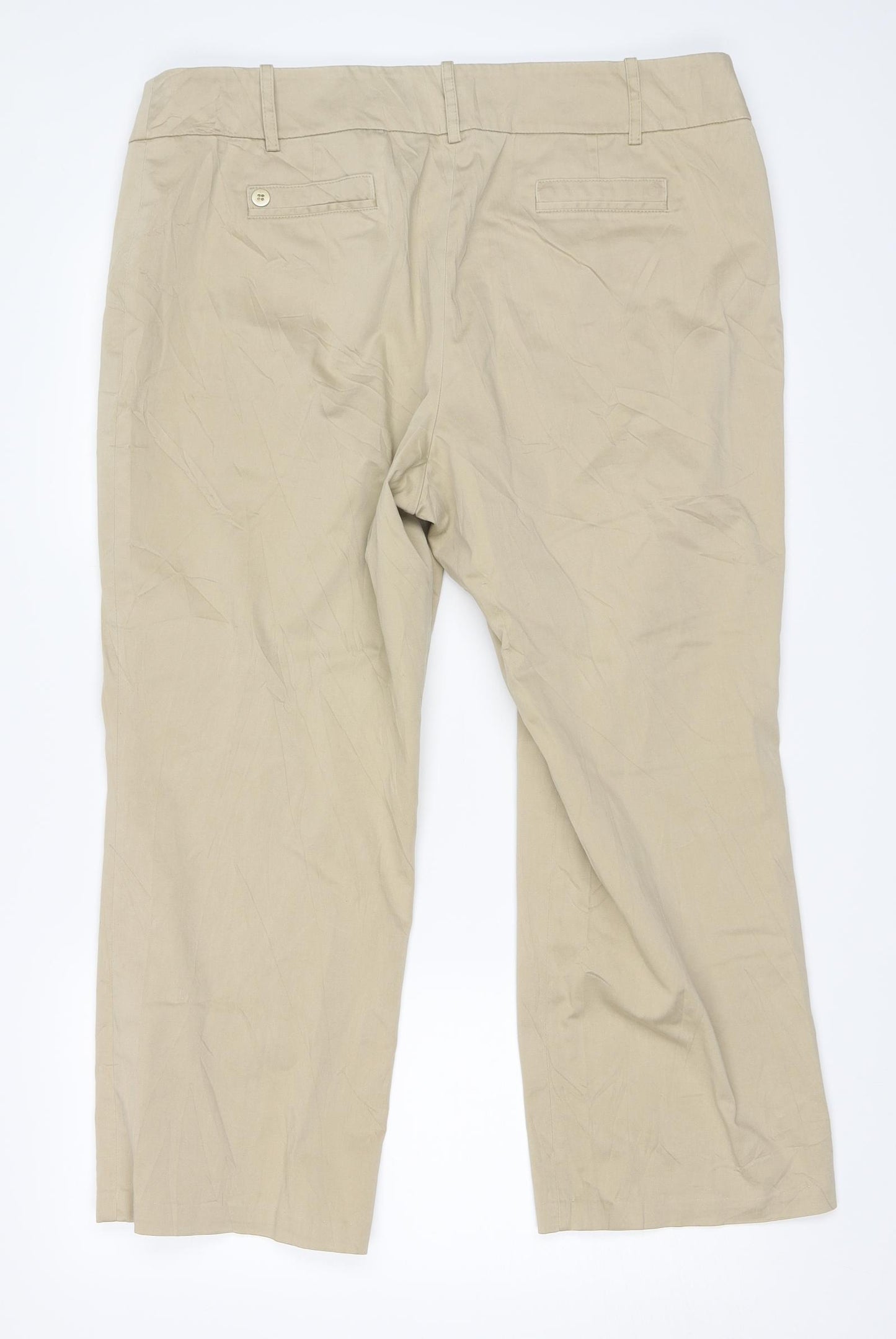 Viyella Womens Beige   Cropped Trousers Size 18 L25.5 in