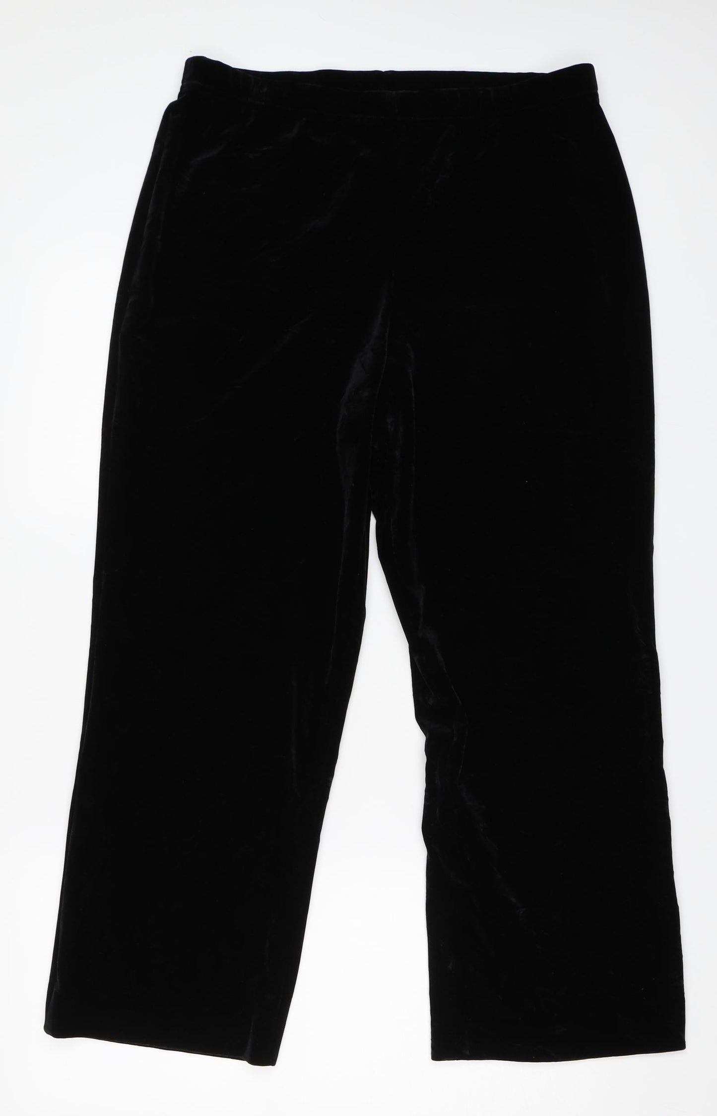 Eastex Womens Black  Velour Trousers  Size 16 L27 in
