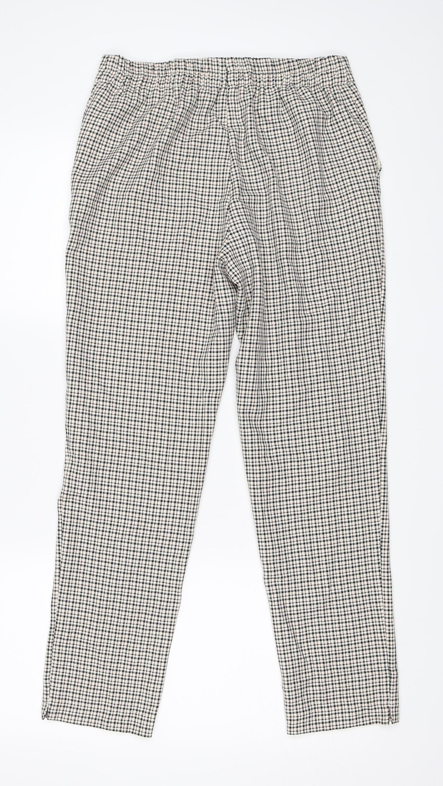 Papaya Womens Ivory Houndstooth  Capri Trousers Size 8 L27.5 in