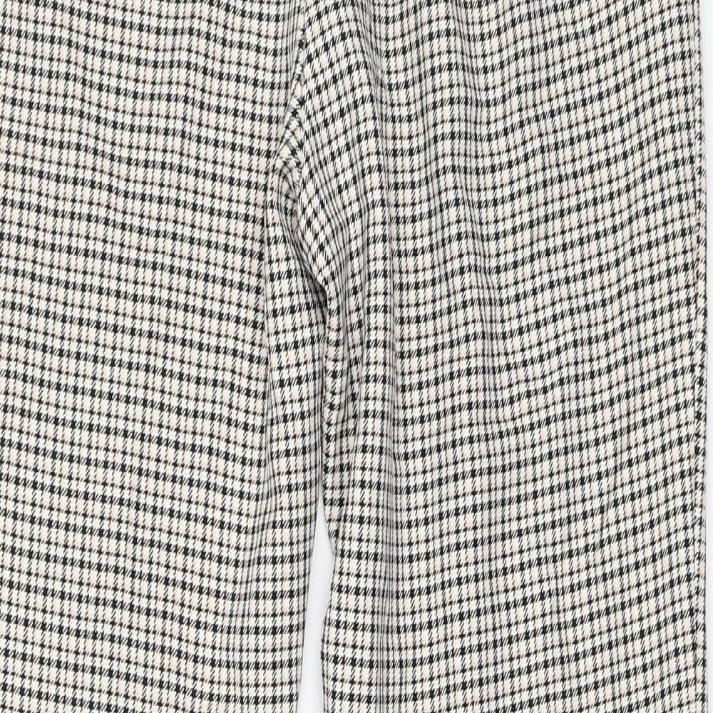 Papaya Womens Ivory Houndstooth  Capri Trousers Size 8 L27.5 in