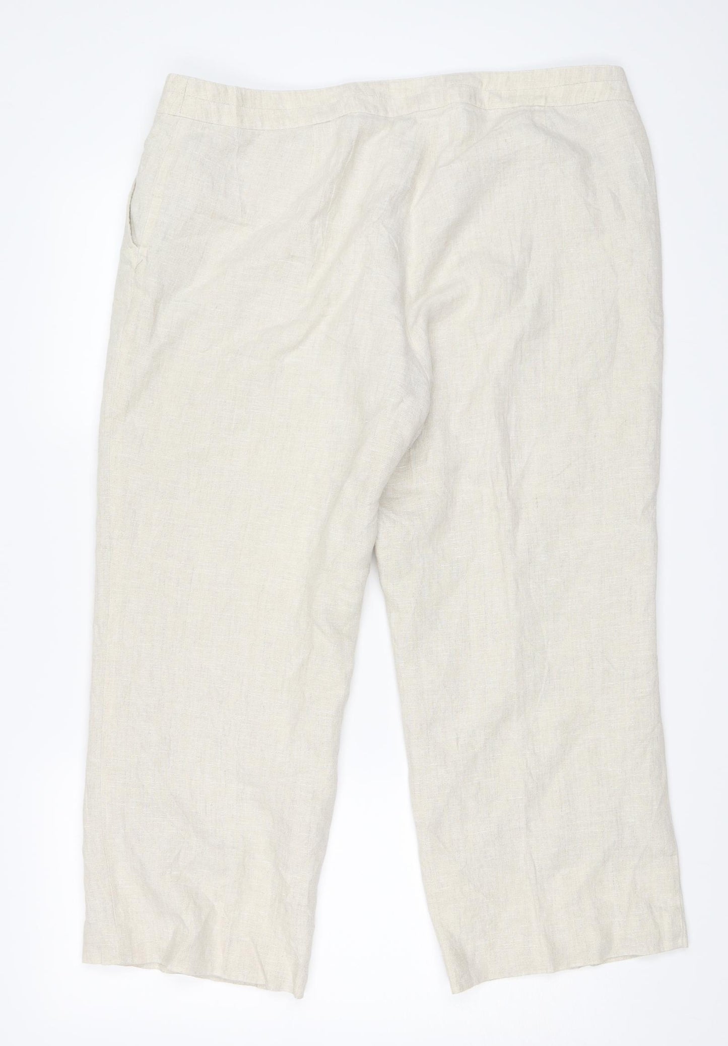 Austin Reed Womens Beige   Cropped Trousers Size 18 L24.5 in
