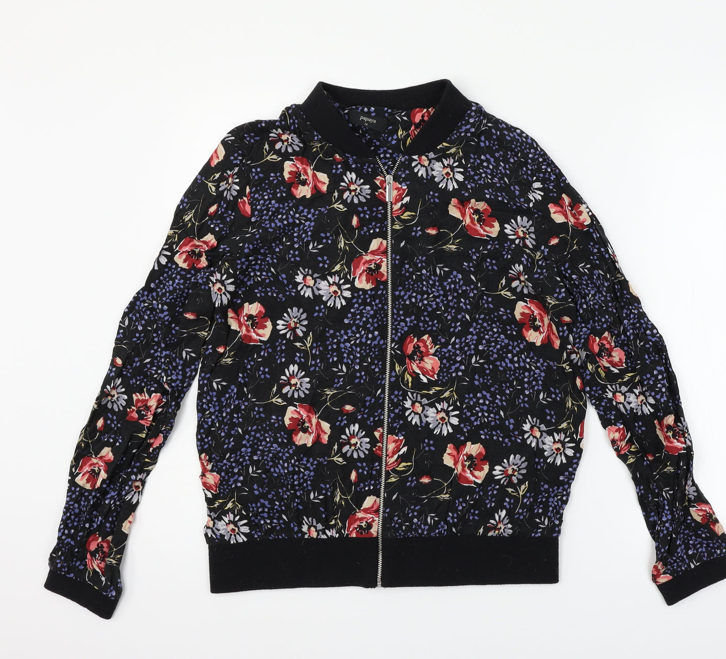 Papaya Womens Black Floral  Jacket  Size 14
