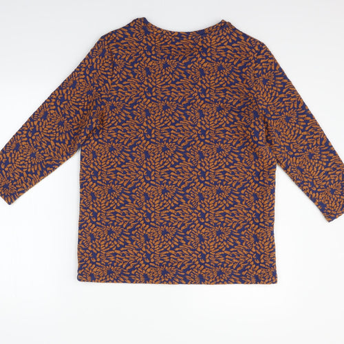 TU Womens Orange Geometric  Pullover Jumper Size 14