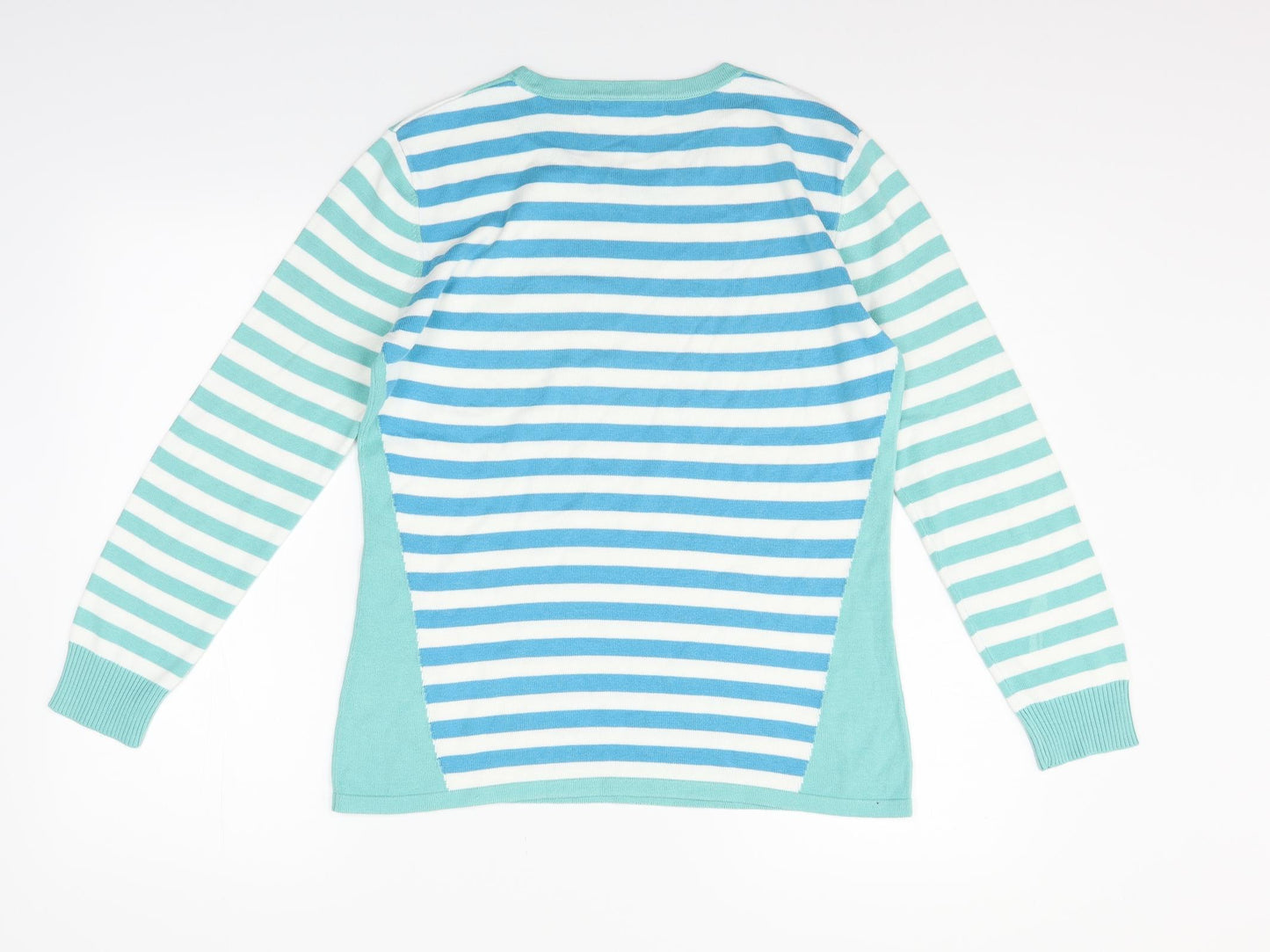 Emerco Womens Green Striped  Pullover Jumper Size 12