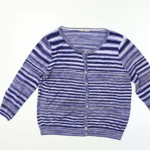 TU Womens Purple Striped  Pullover Jumper Size 14