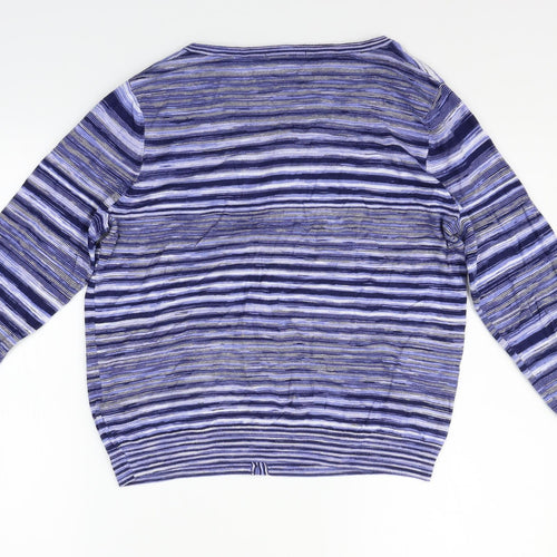 TU Womens Purple Striped  Pullover Jumper Size 14