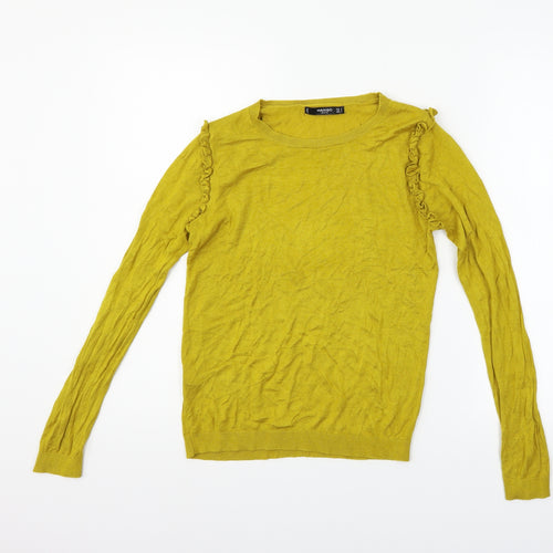 Mango Womens Yellow   Pullover Jumper Size M